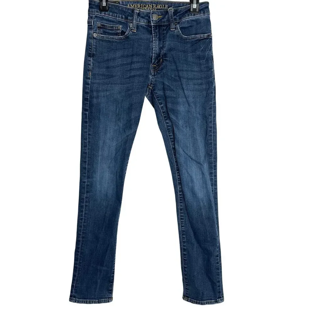 American Eagle Jeans Mens Size 28 Dark Blue Denim Slim Extreme Flex Stretchy